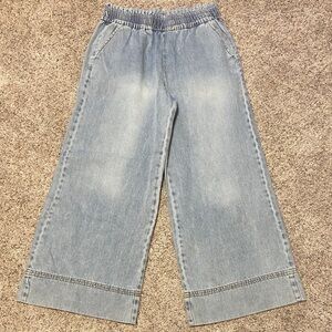 Kensie Wide Leg Elastic Waist Denim Jeans